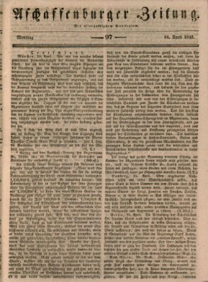 Aschaffenburger Zeitung Montag 24. April 1843