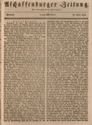 Aschaffenburger Zeitung Mittwoch 26. April 1843