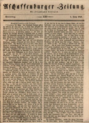 Aschaffenburger Zeitung Donnerstag 1. Juni 1843