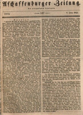 Aschaffenburger Zeitung Freitag 9. Juni 1843