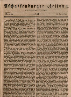 Aschaffenburger Zeitung Donnerstag 15. Juni 1843