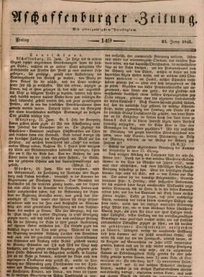 Aschaffenburger Zeitung Freitag 23. Juni 1843