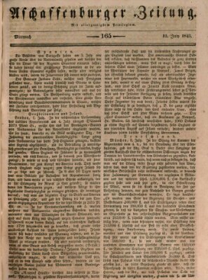 Aschaffenburger Zeitung Mittwoch 12. Juli 1843