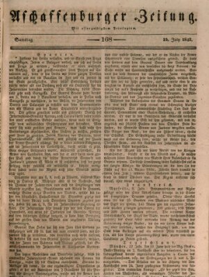 Aschaffenburger Zeitung Samstag 15. Juli 1843