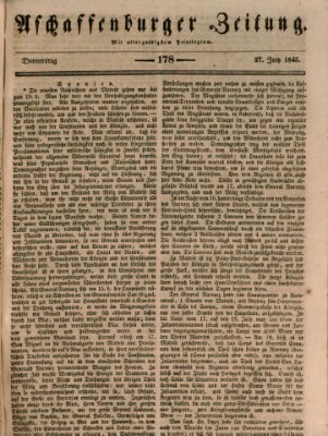 Aschaffenburger Zeitung Donnerstag 27. Juli 1843