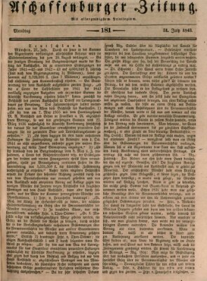 Aschaffenburger Zeitung Montag 31. Juli 1843