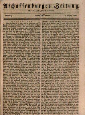 Aschaffenburger Zeitung Montag 7. August 1843