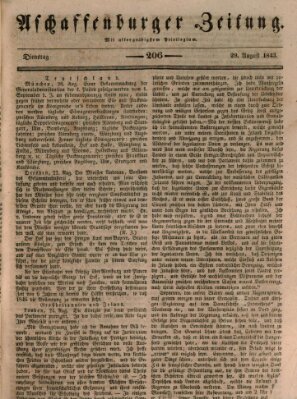 Aschaffenburger Zeitung Dienstag 29. August 1843