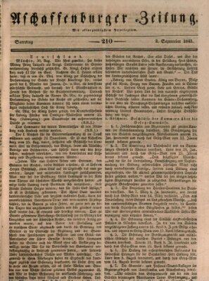 Aschaffenburger Zeitung Samstag 2. September 1843