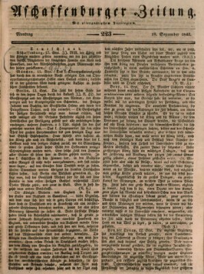 Aschaffenburger Zeitung Montag 18. September 1843