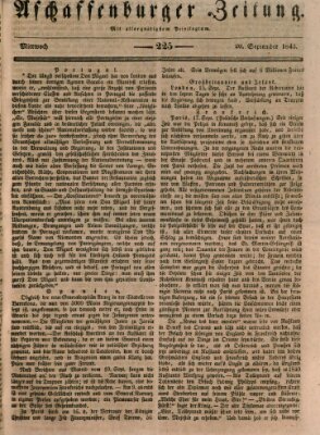 Aschaffenburger Zeitung Mittwoch 20. September 1843