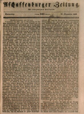 Aschaffenburger Zeitung Donnerstag 21. September 1843