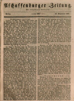 Aschaffenburger Zeitung Freitag 22. September 1843