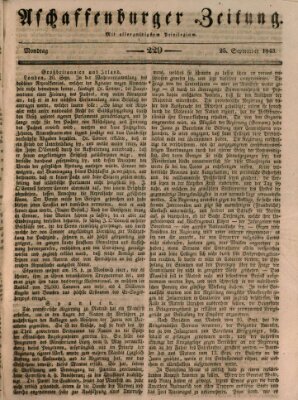 Aschaffenburger Zeitung Montag 25. September 1843