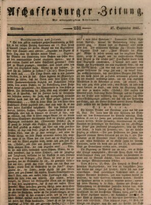 Aschaffenburger Zeitung Mittwoch 27. September 1843