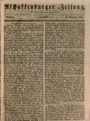 Aschaffenburger Zeitung Samstag 30. September 1843