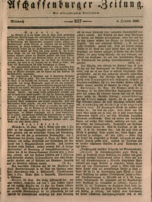 Aschaffenburger Zeitung Mittwoch 4. Oktober 1843