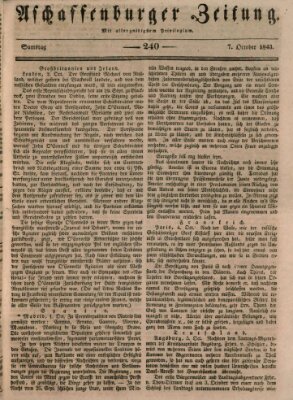 Aschaffenburger Zeitung Samstag 7. Oktober 1843