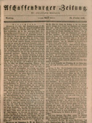 Aschaffenburger Zeitung Montag 16. Oktober 1843