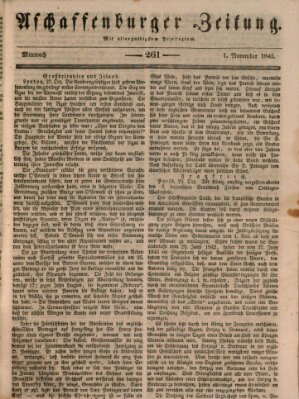 Aschaffenburger Zeitung Mittwoch 1. November 1843