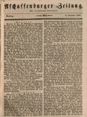 Aschaffenburger Zeitung Montag 6. November 1843