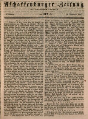 Aschaffenburger Zeitung Dienstag 14. November 1843