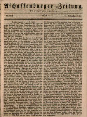 Aschaffenburger Zeitung Mittwoch 22. November 1843