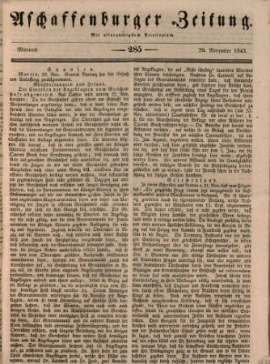 Aschaffenburger Zeitung Mittwoch 29. November 1843