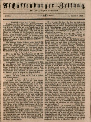 Aschaffenburger Zeitung Freitag 1. Dezember 1843