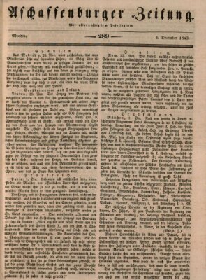 Aschaffenburger Zeitung Montag 4. Dezember 1843