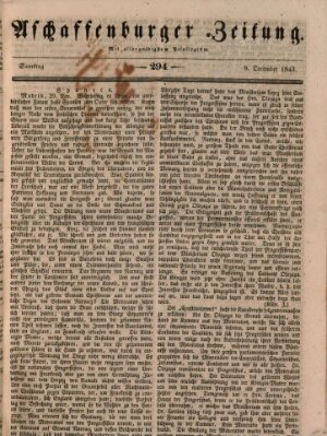 Aschaffenburger Zeitung Samstag 9. Dezember 1843