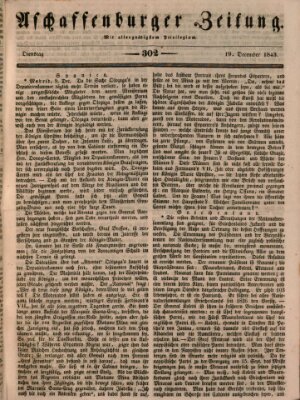 Aschaffenburger Zeitung Dienstag 19. Dezember 1843