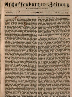 Aschaffenburger Zeitung Donnerstag 21. Dezember 1843