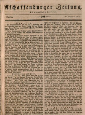 Aschaffenburger Zeitung Dienstag 26. Dezember 1843