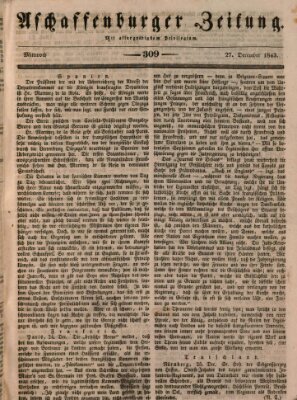 Aschaffenburger Zeitung Mittwoch 27. Dezember 1843