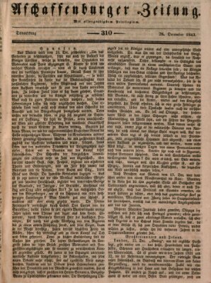Aschaffenburger Zeitung Donnerstag 28. Dezember 1843