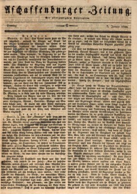 Aschaffenburger Zeitung Sonntag 7. Januar 1844