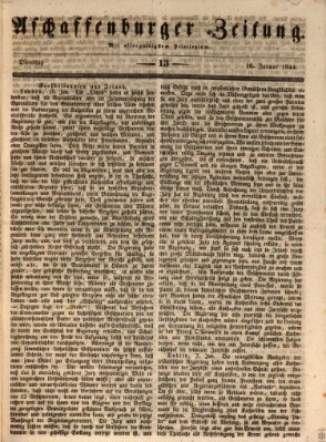 Aschaffenburger Zeitung Dienstag 16. Januar 1844