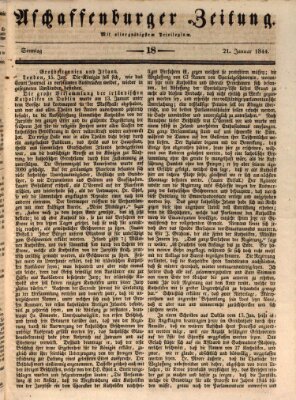 Aschaffenburger Zeitung Sonntag 21. Januar 1844