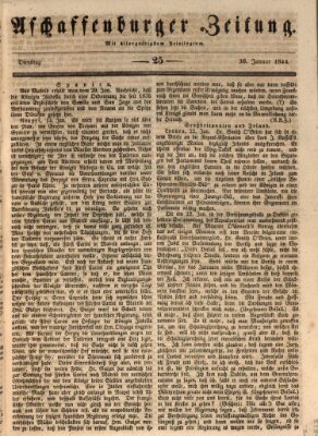 Aschaffenburger Zeitung Dienstag 30. Januar 1844