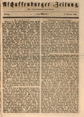 Aschaffenburger Zeitung Freitag 9. Februar 1844