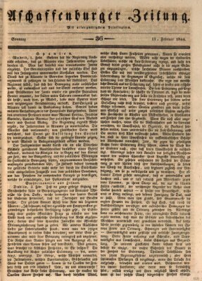 Aschaffenburger Zeitung Sonntag 11. Februar 1844