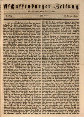 Aschaffenburger Zeitung Dienstag 13. Februar 1844