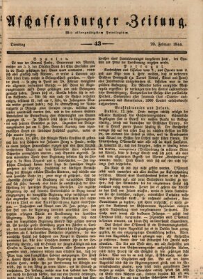 Aschaffenburger Zeitung Dienstag 20. Februar 1844