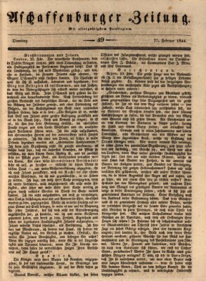 Aschaffenburger Zeitung Dienstag 27. Februar 1844