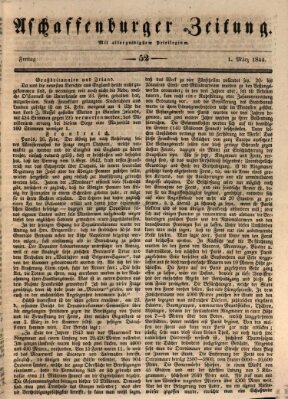 Aschaffenburger Zeitung Freitag 1. März 1844