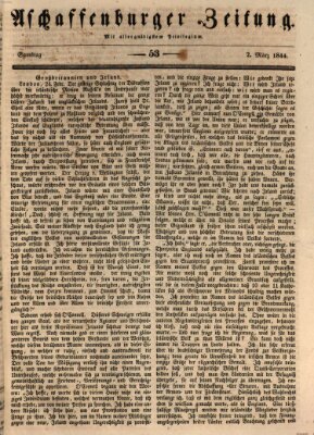 Aschaffenburger Zeitung Samstag 2. März 1844