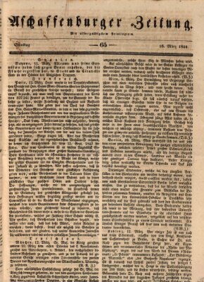 Aschaffenburger Zeitung Samstag 16. März 1844