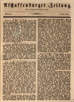 Aschaffenburger Zeitung Mittwoch 3. April 1844