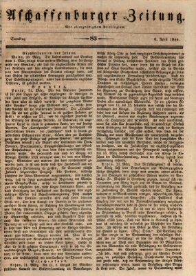 Aschaffenburger Zeitung Samstag 6. April 1844